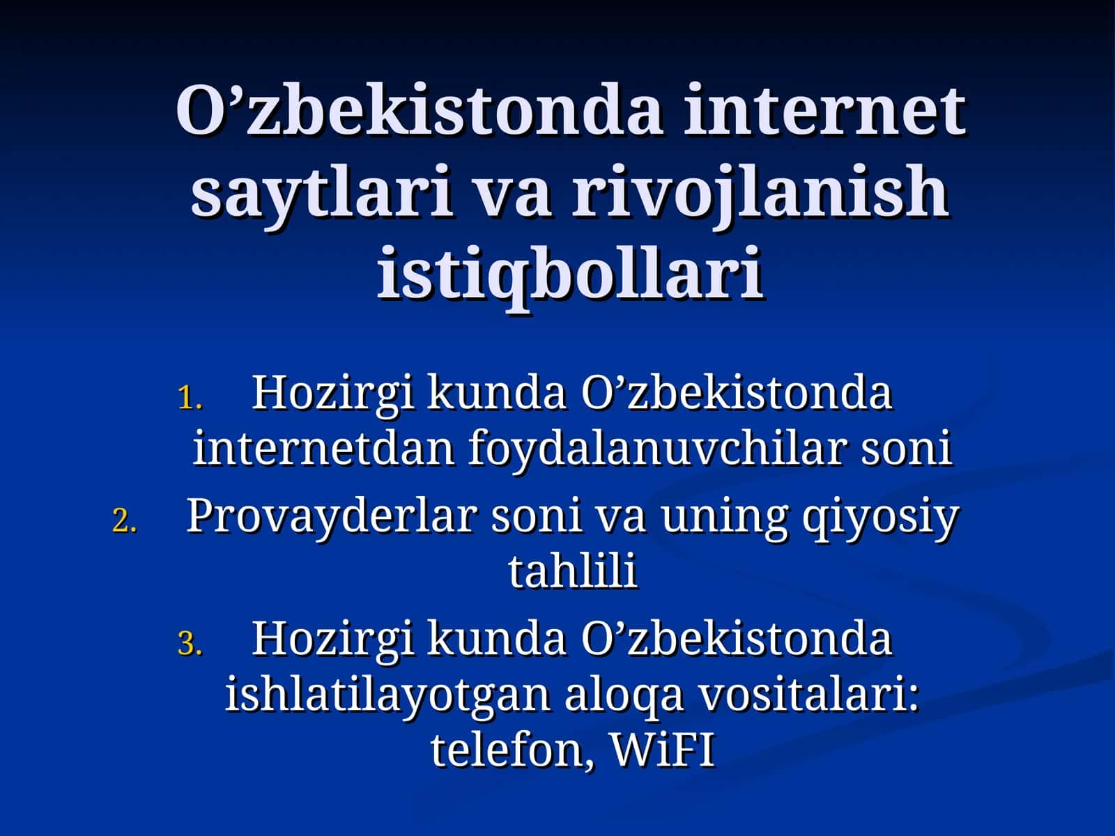 O'zbekistonda internet saytlari va rivojlanish istiqbollari 1