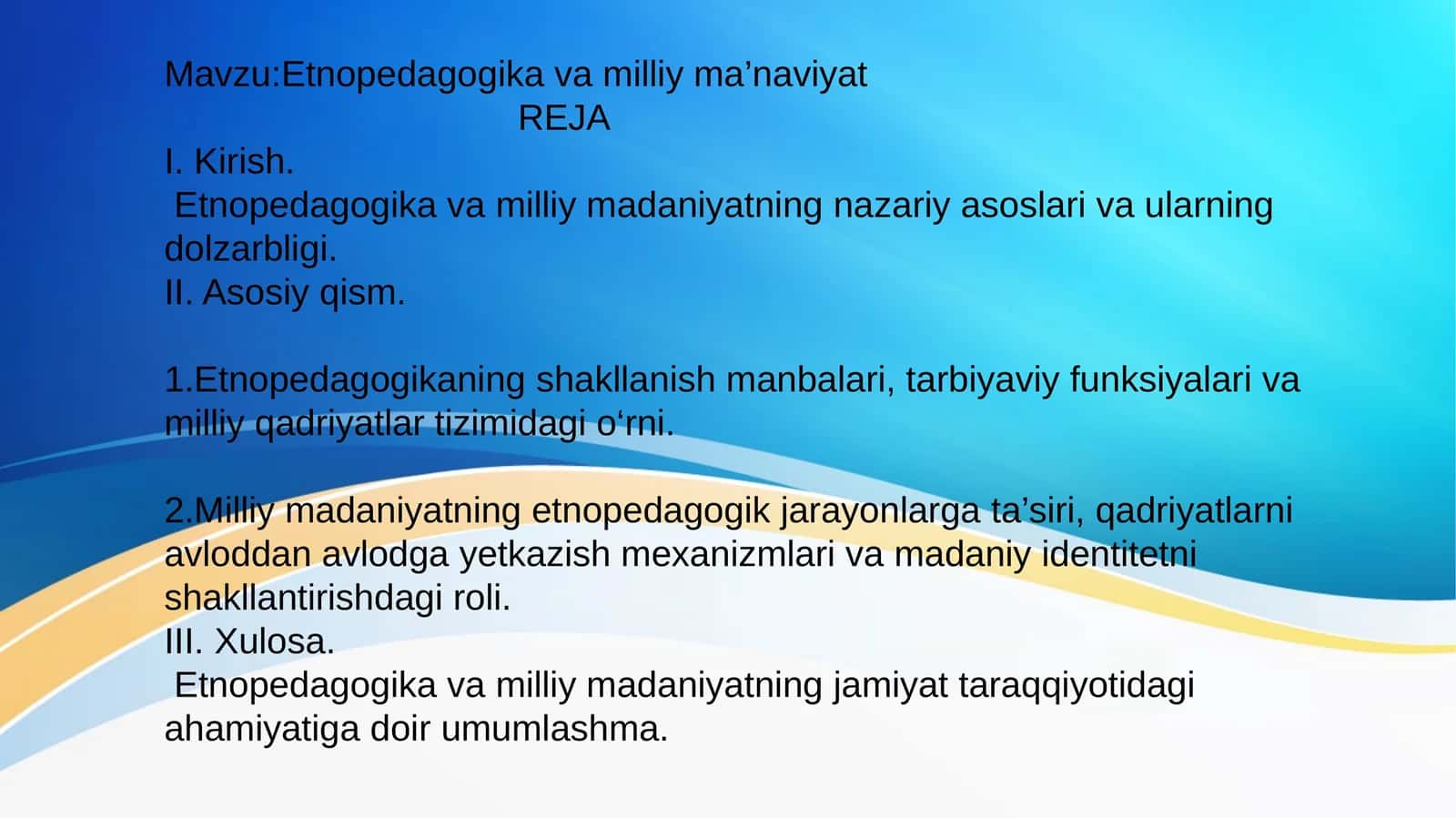Etnopedagogika va milliy ma’naviyat 1