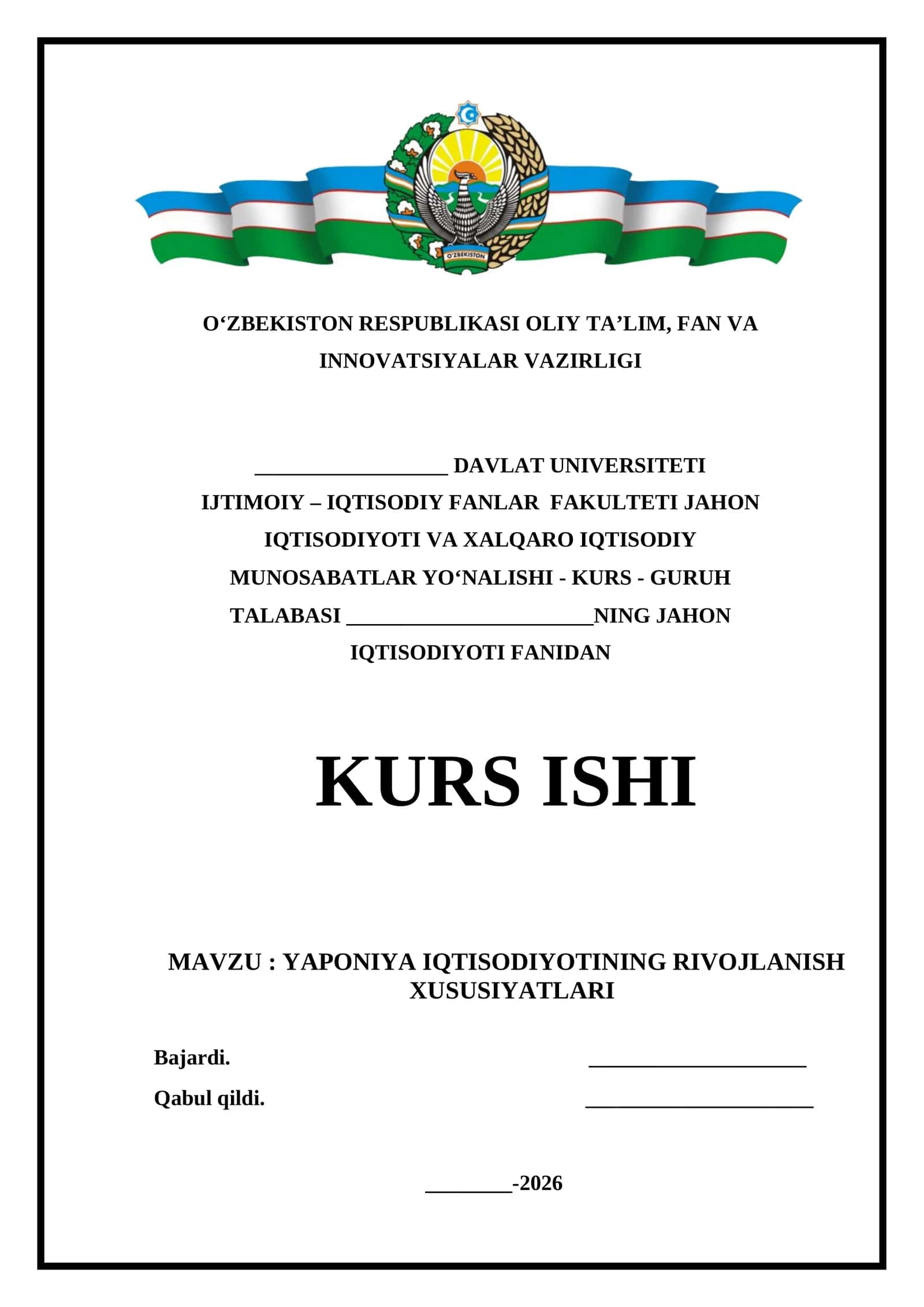 YAPONIYA IQTISODIYOTINING RIVOJLANISH XUSUSIYATLARI 1