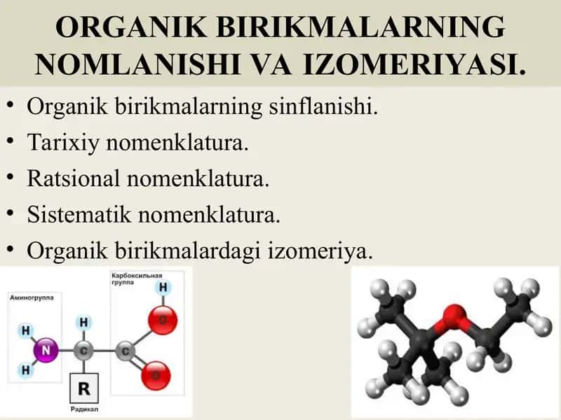 Оrganik birikmalarning nоmlanishi va izomeriyasi 1