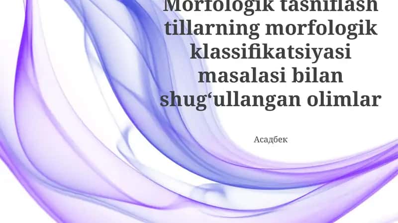 Morfologik tasniflash tillarning morfologik klassifikatsiyasi 1