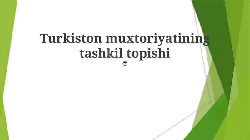 Turkiston muxtoriyatining tashkil topishi 1