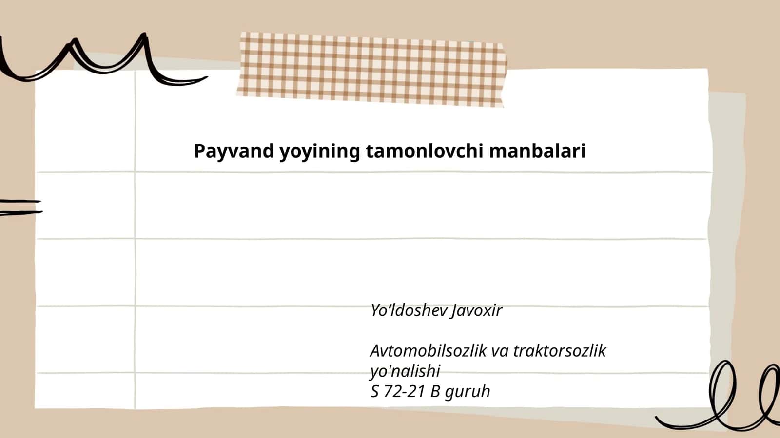 Payvand yoyining tamonlovchi manbalari 1