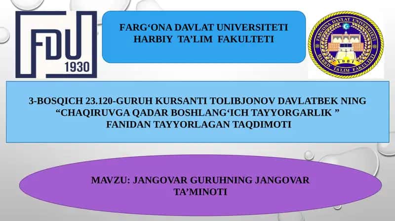 JANGOVAR TA’MINOTI 1