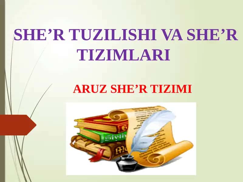 SHE’R TUZILISHI VA SHE’R TIZIMLARI 1