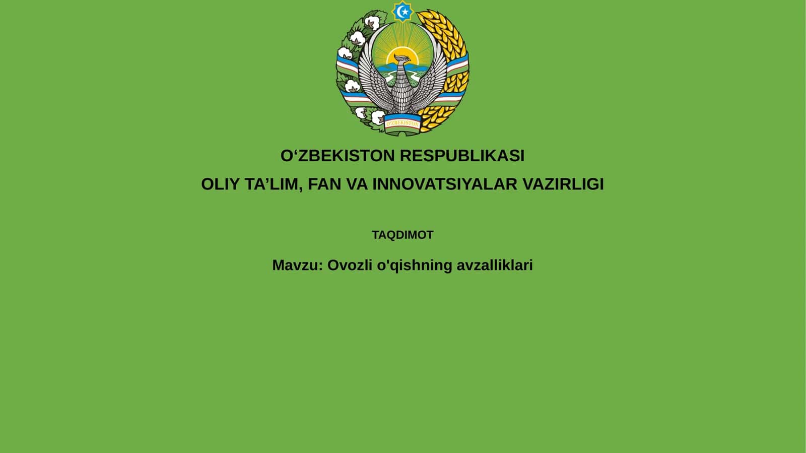 Ovozli o'qishning afzalliklari 1