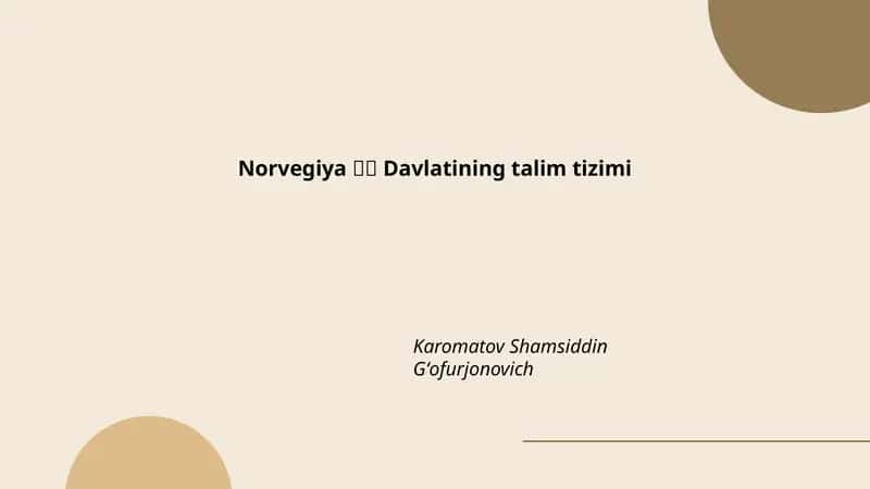 Norvegiya 🇳🇴 Davlatining talim tizimi 1