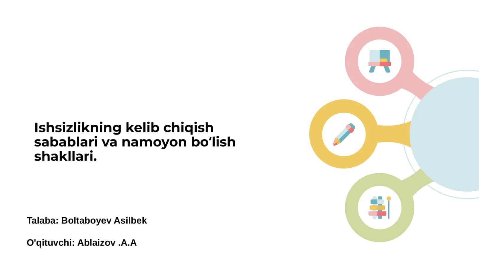 Ishsizlikning kelib chiqish sabablari va namoyon boʻlish shakllari 1