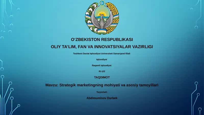 Strategik marketingning mohiyati va asosiy tamoyillari 1