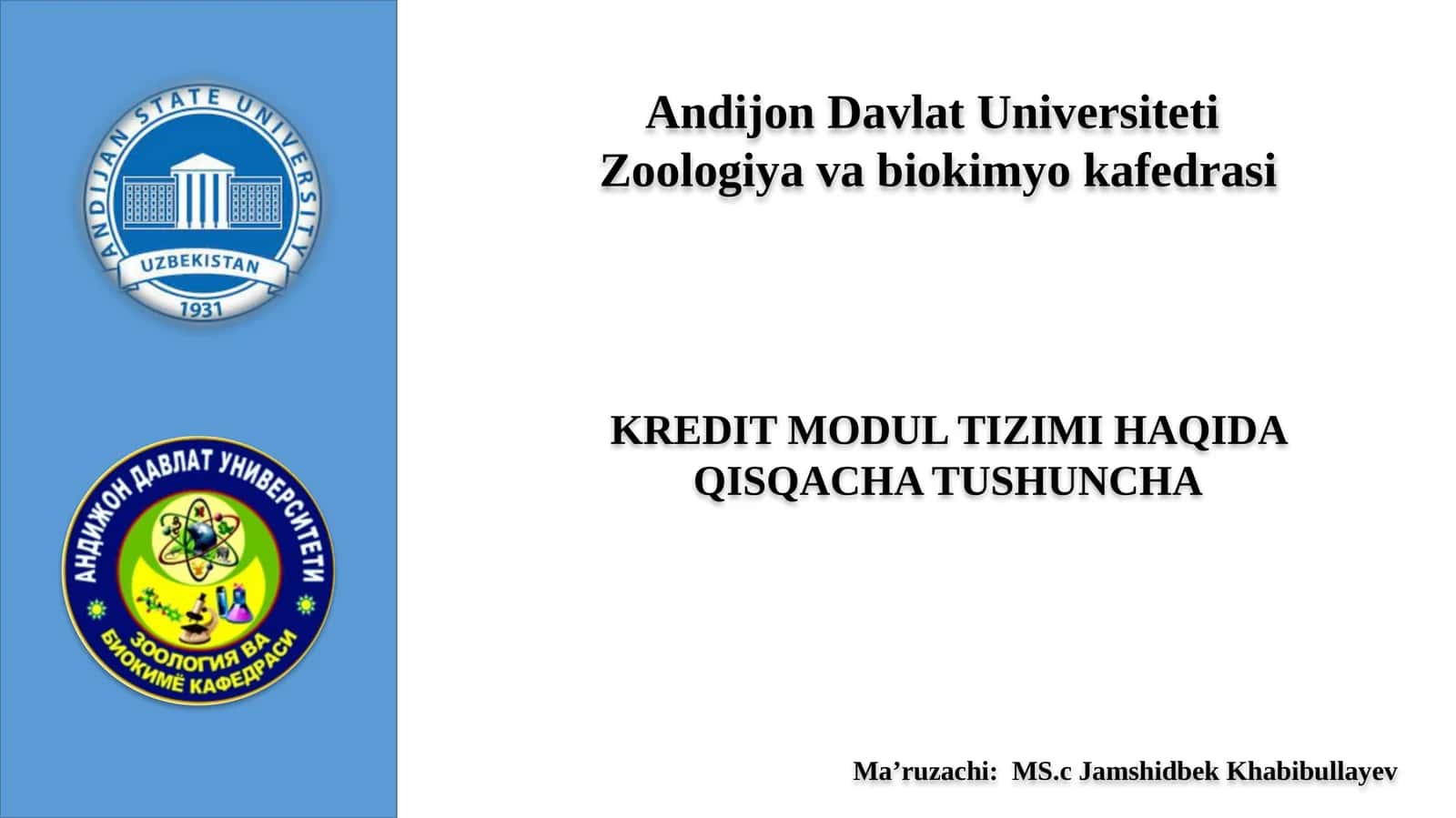 KREDIT MODUL TIZIMI HAQIDA QISQACHA TUSHUNCHA 1