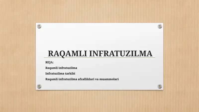 RAQAMLI INFRATUZILMA 1
