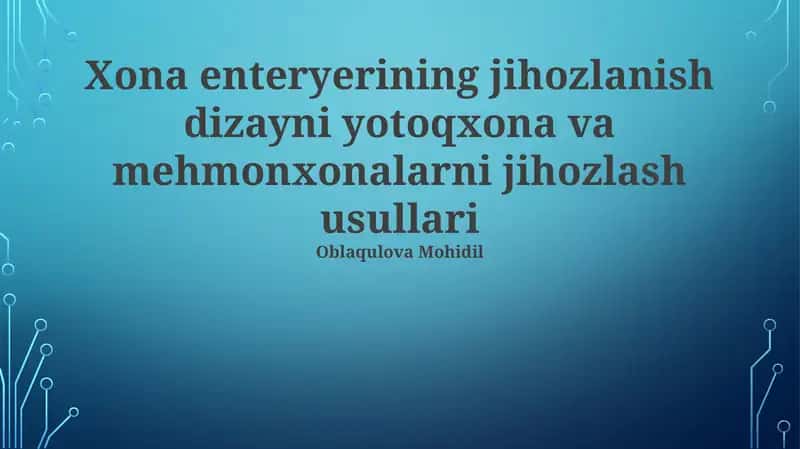 Xona enteryerining jihozlanish dizayni yotoqxona va mehmonxonalarni jihozlash usullari 1
