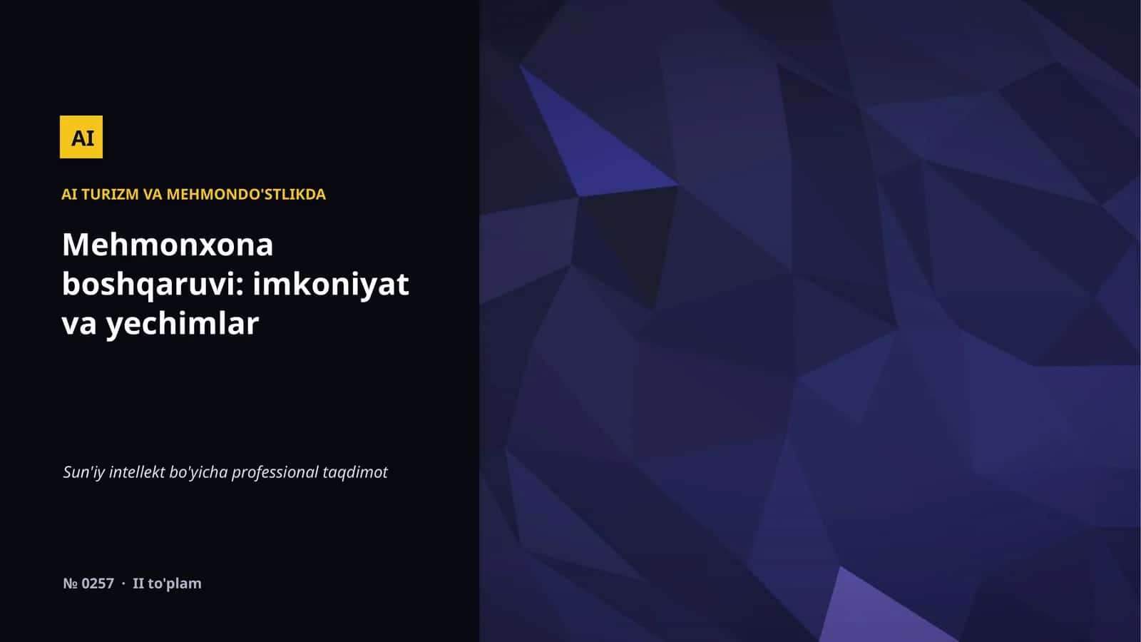 AI TURIZM VA MEHMONDO'STLIKDA 1