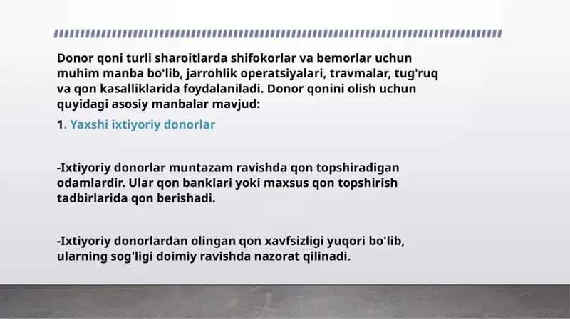 Donorqonini olish asosiy manbalari 1