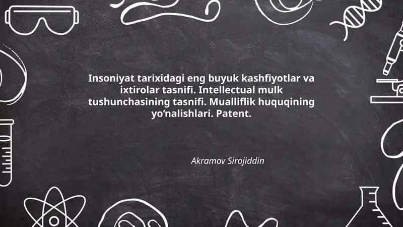 Insoniyat tarixidagi eng buyuk kashfiyotlar va ixtirolar tasnifi 1
