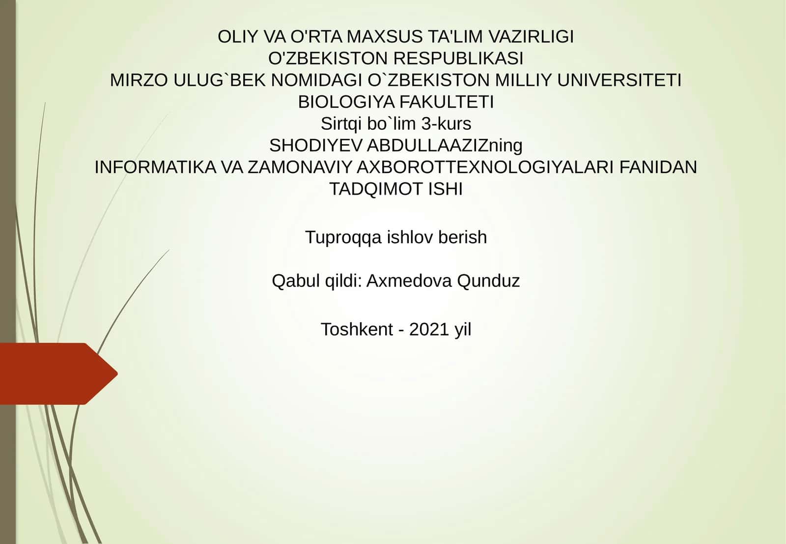 Tuproqqa ishlov berishning resurs tejamkor usuli 1