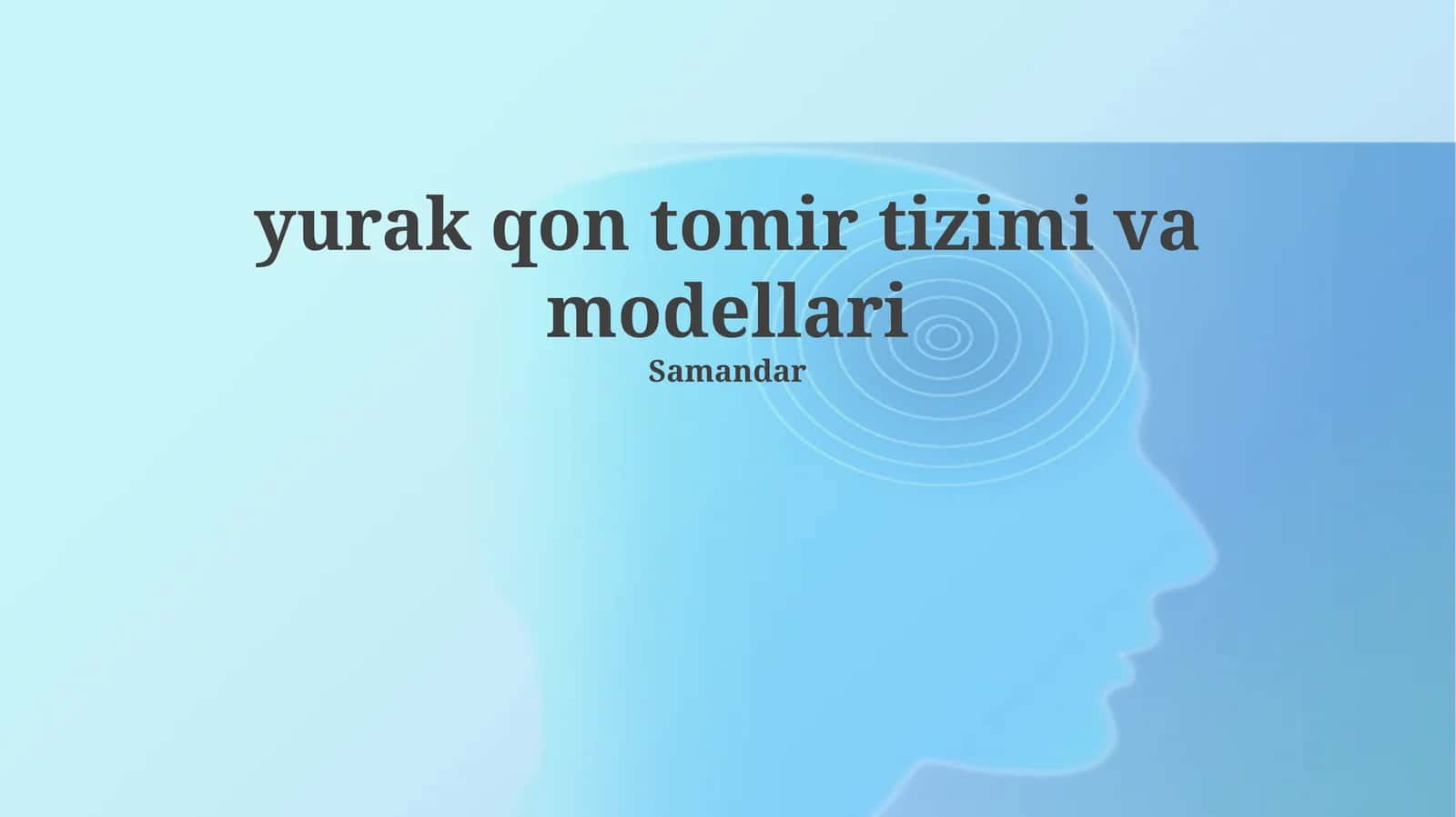 Yurak-qon tomir tizimi va modellari 1