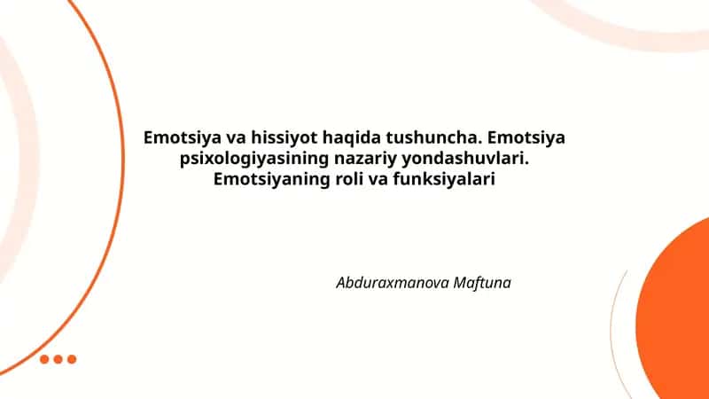 Emotsiya va hissiyot haqida tushuncha 1