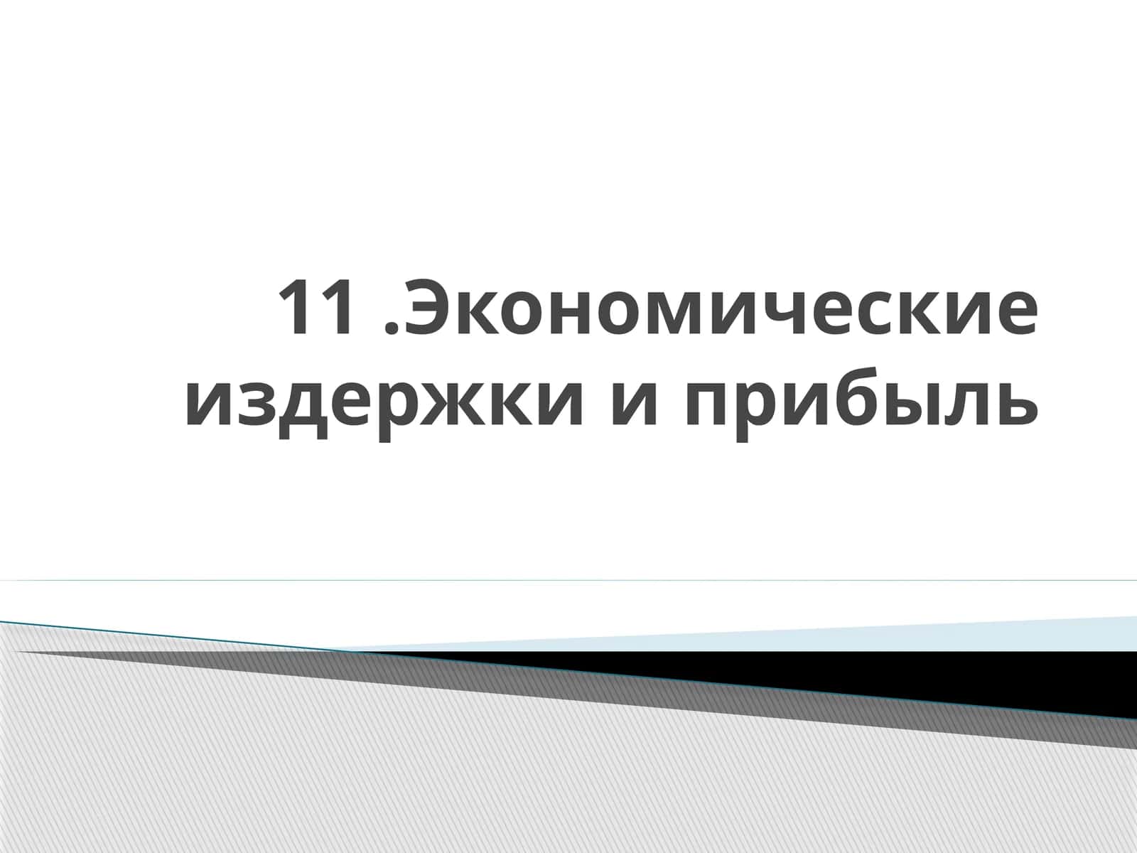 Экономические издержки и прибыль 1