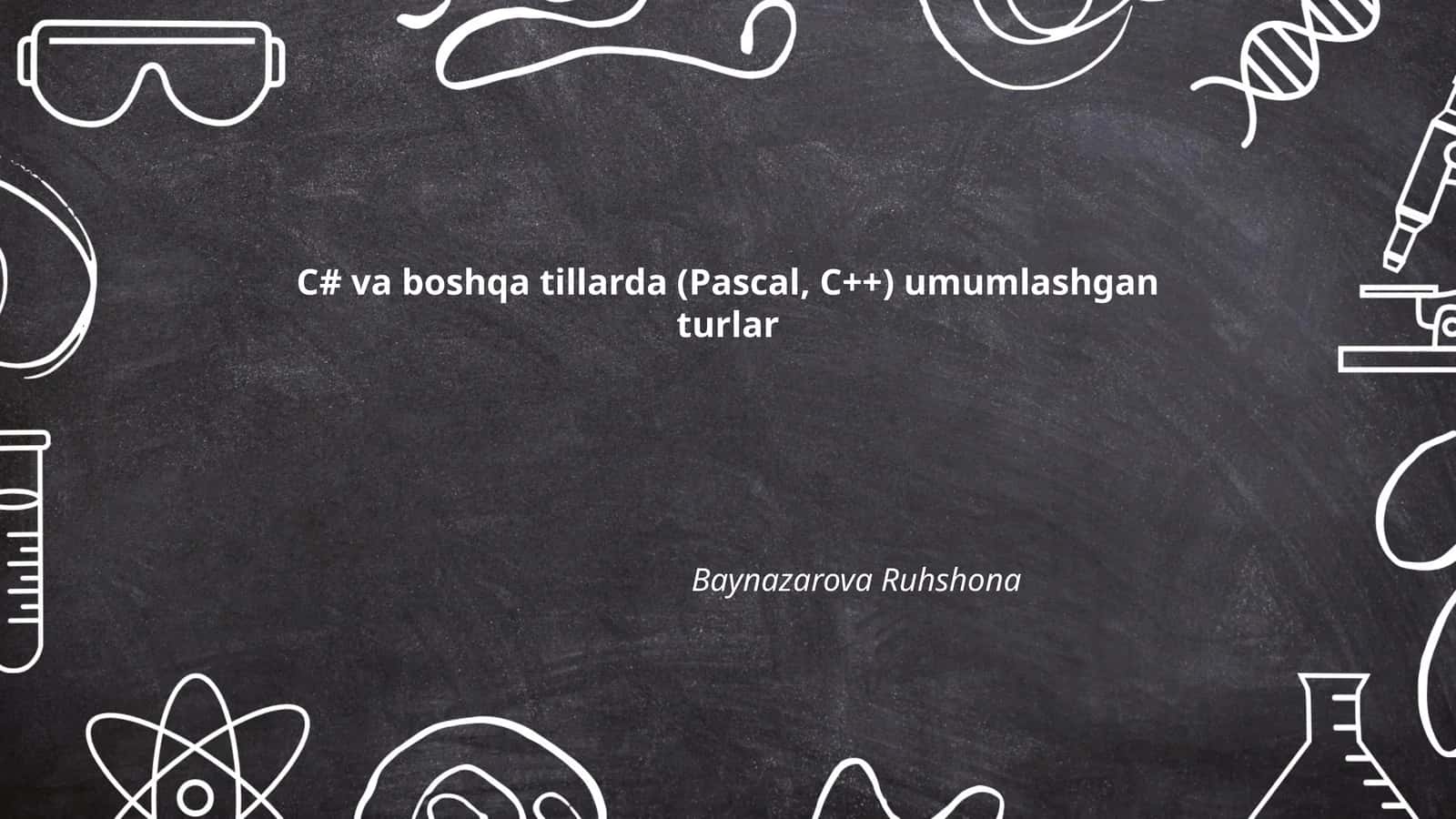 Ma'lumot turlari (Data Types) 1