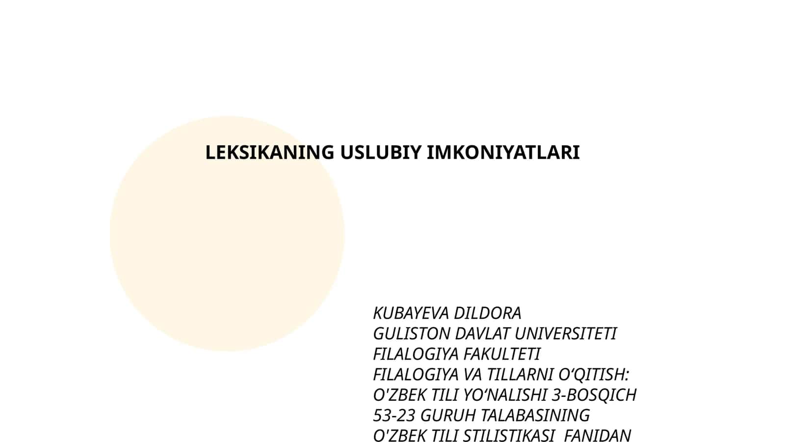 LEKSIKANING USLUBIY IMKONIYATLARI 1
