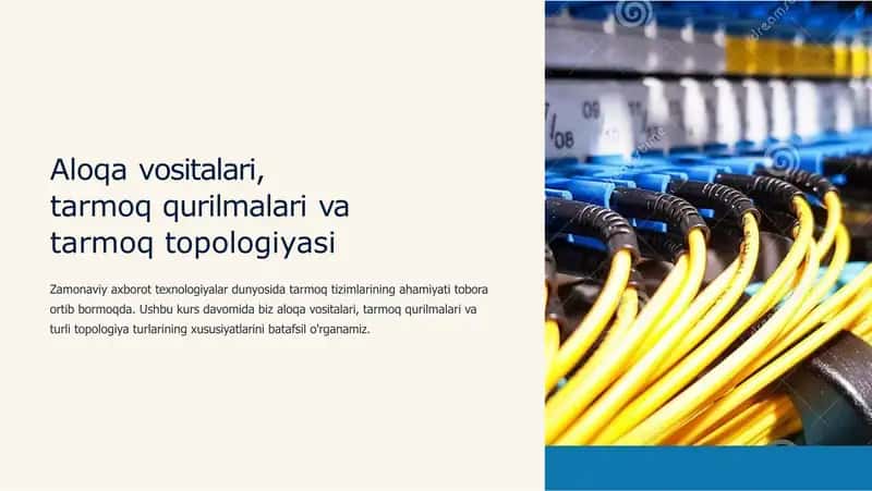 Aloqavositasi, tarmoq qurilmalari va tarmoq topologiyasi 1