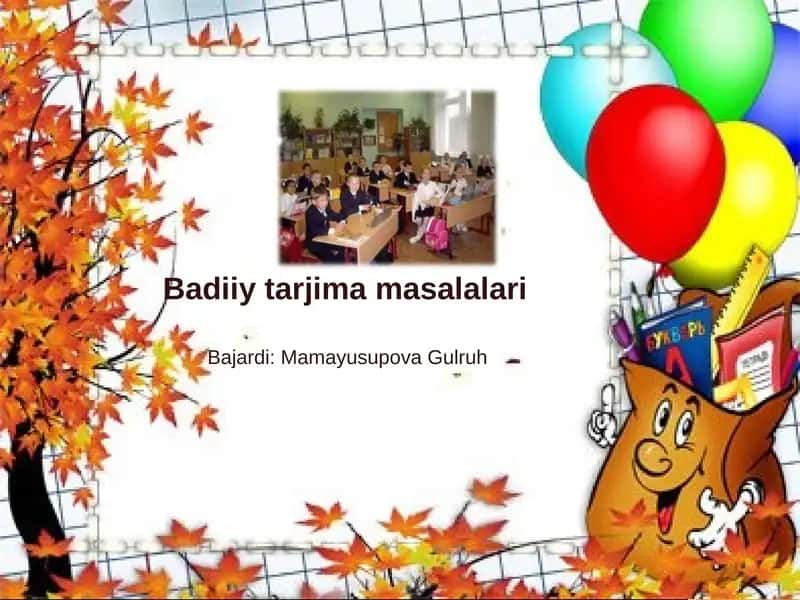 Badiiy tarjima masalalari 1