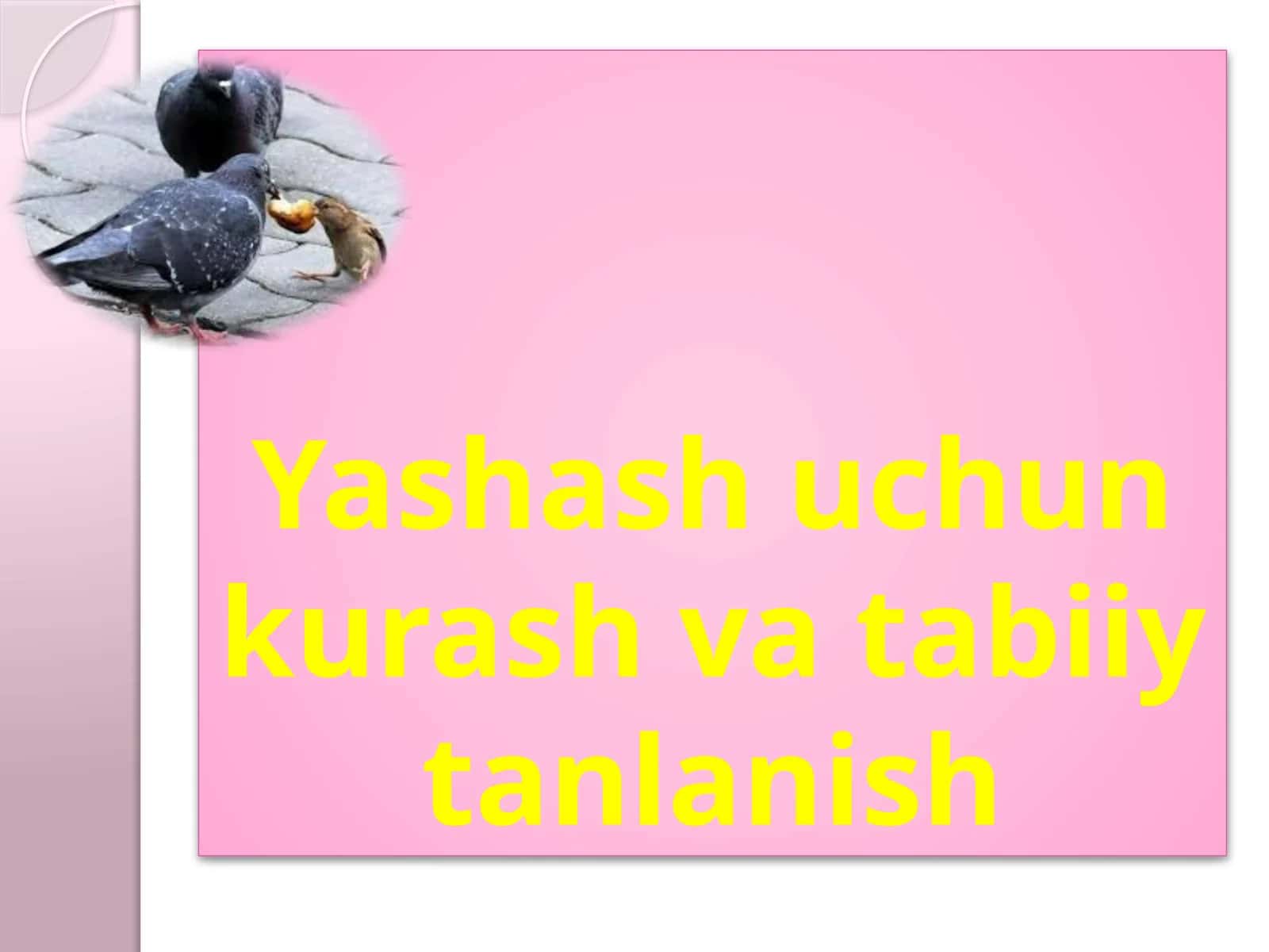 Yashash uchun kurash va tabiiy tanlanish 1