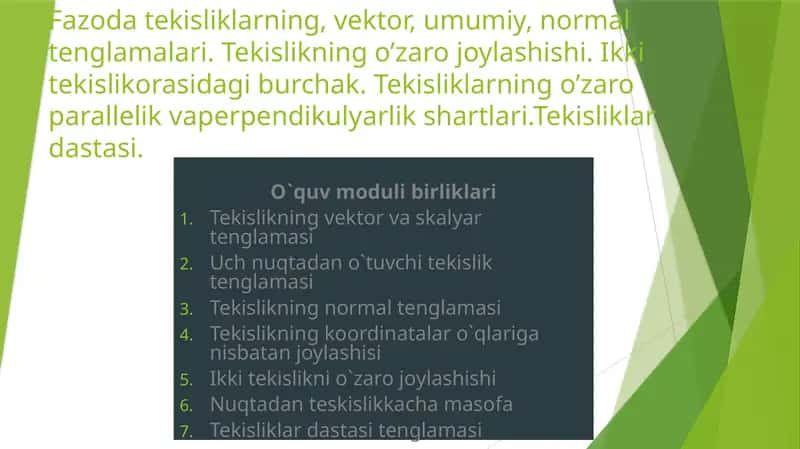 O`quv Moduli 1