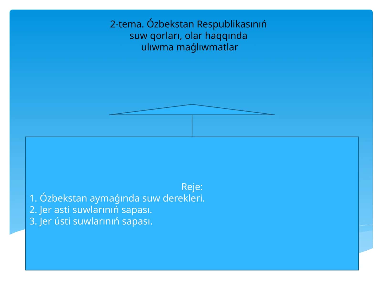 Orta Aziyaning suw saqlash tariyxı 1