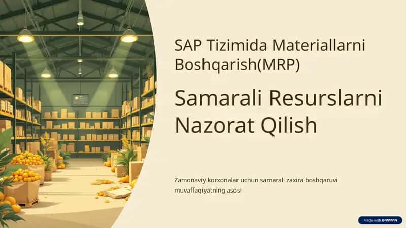 SAPTizimidaMateriallarniBoshqarish(MRP) 1