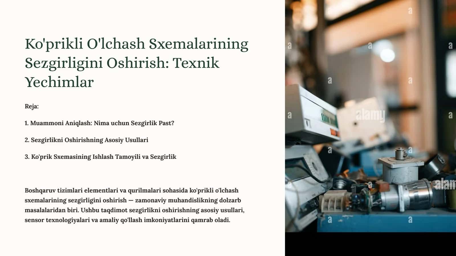 Ko'prikli O'lchash Sxemalarining Sezgirligini Oshirish: Texnik Yechimlar 1