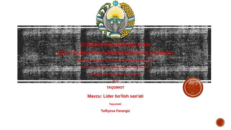 Lider bo'lish san'ati 1