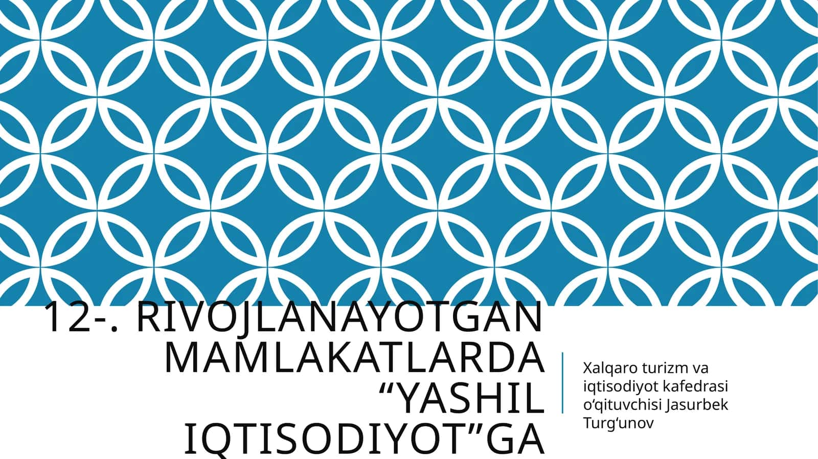 Yashil iqtisodiyotga o'tish tajribasi 1