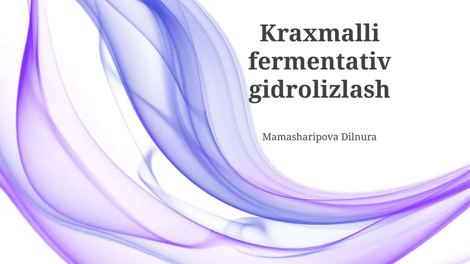 Kraxmalli fermentativ gidrolizlash 1