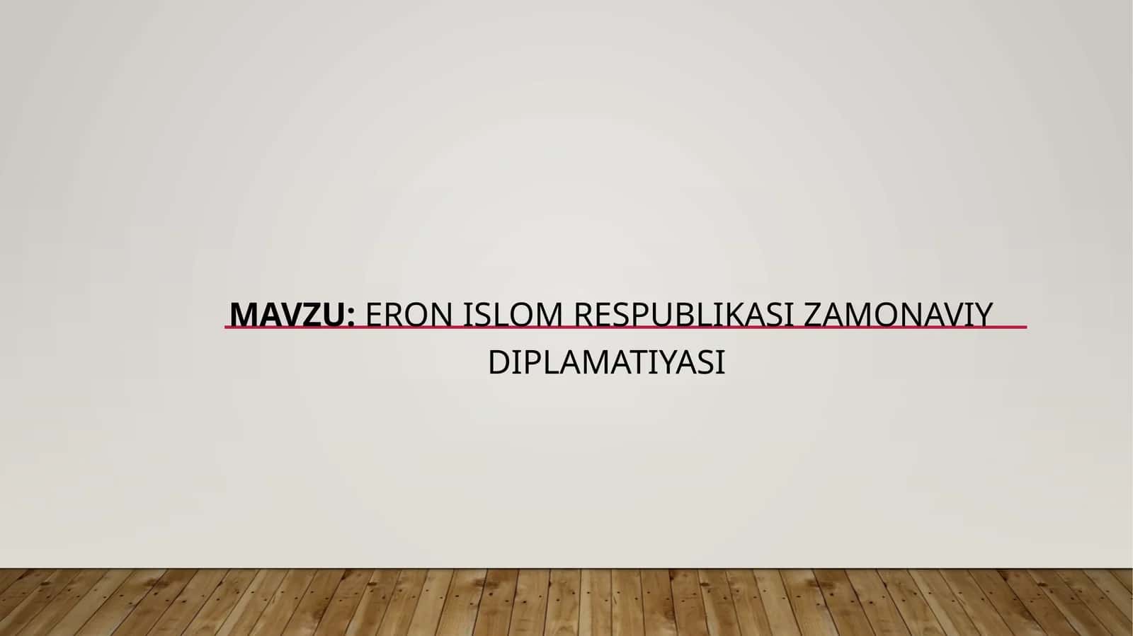 Eron Islom Respublikasining amaliy diplomatiyasi 1