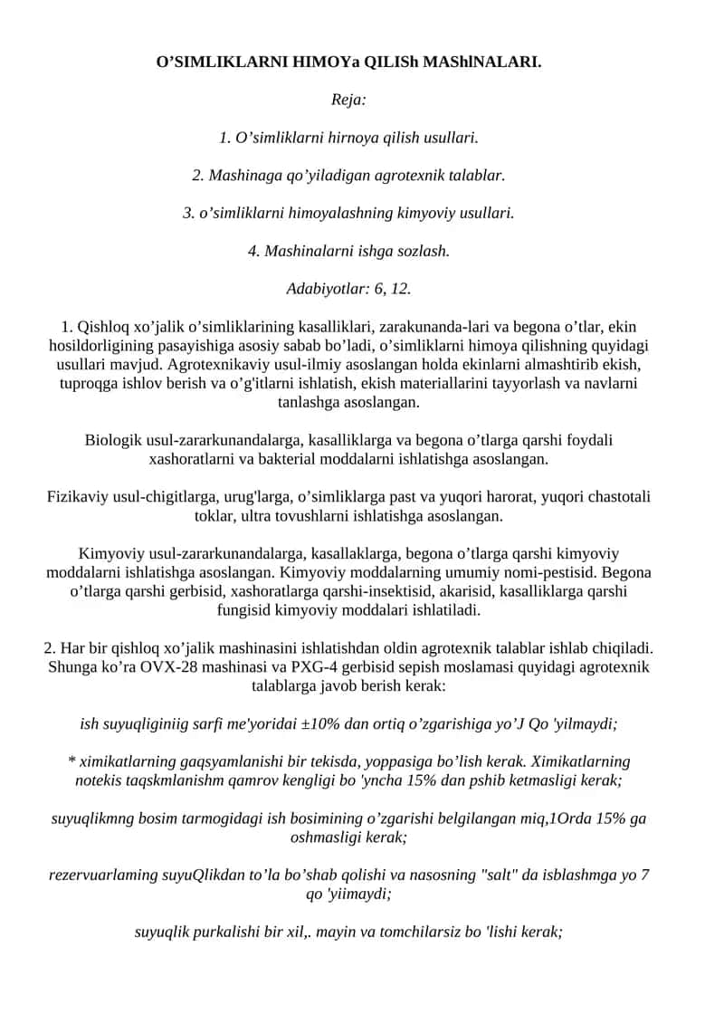 O’simliklarni himoya qilish usullari 1