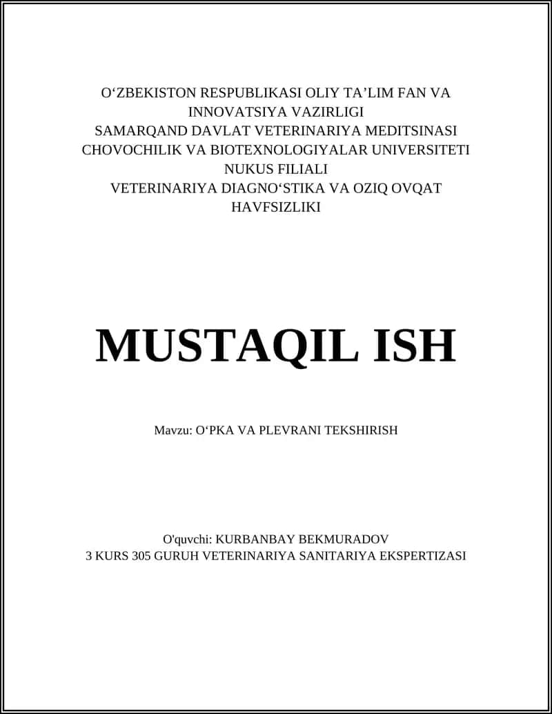 O'PKA VA PLEVRANI TEKSHIRISH 1