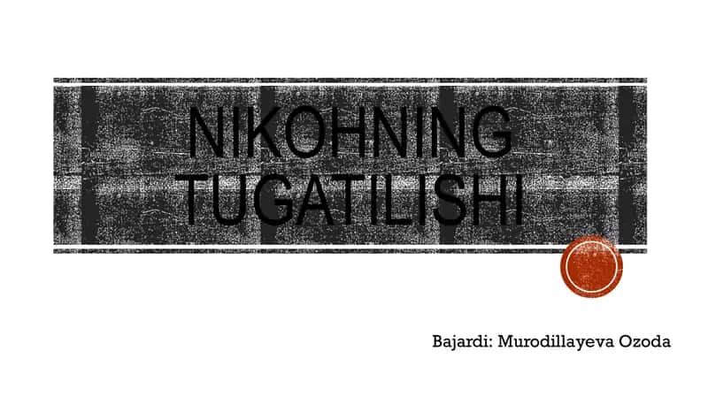 nikohning tugatilishi 1