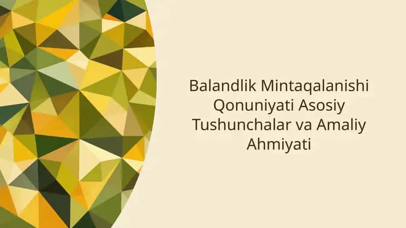 Balandlik Mintaqalanishi Qonuniyati Asosiy Tushunchalar va Amaliy Ahmiyati 1