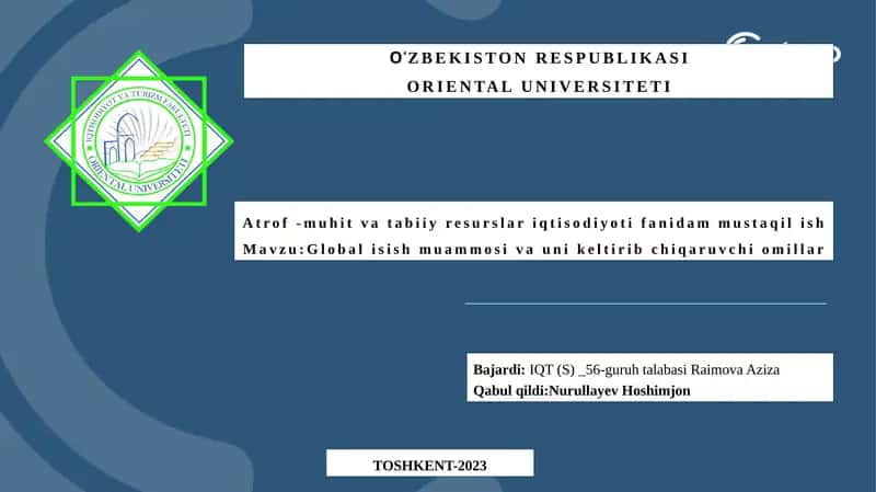 Globalisish muammosi va uning echiladigan tajribalari 1