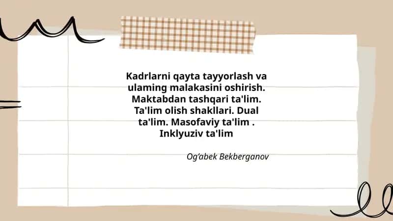 Kadrlarni qayta tayyorlash va ulaming malakasini oshirish 1