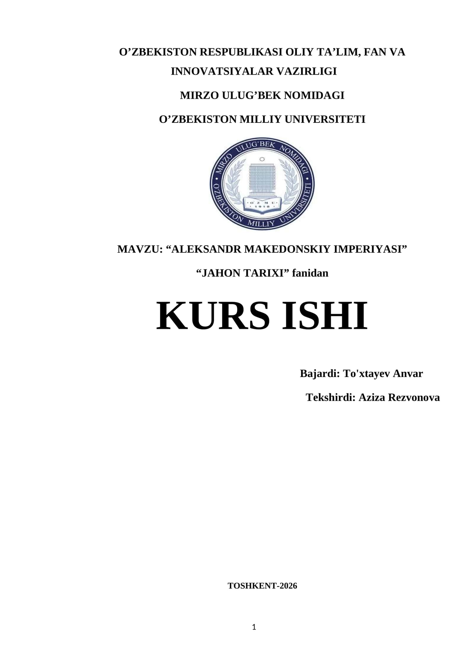 ALEKSANDR MAKEDONSKIY IMPERIYASI 1