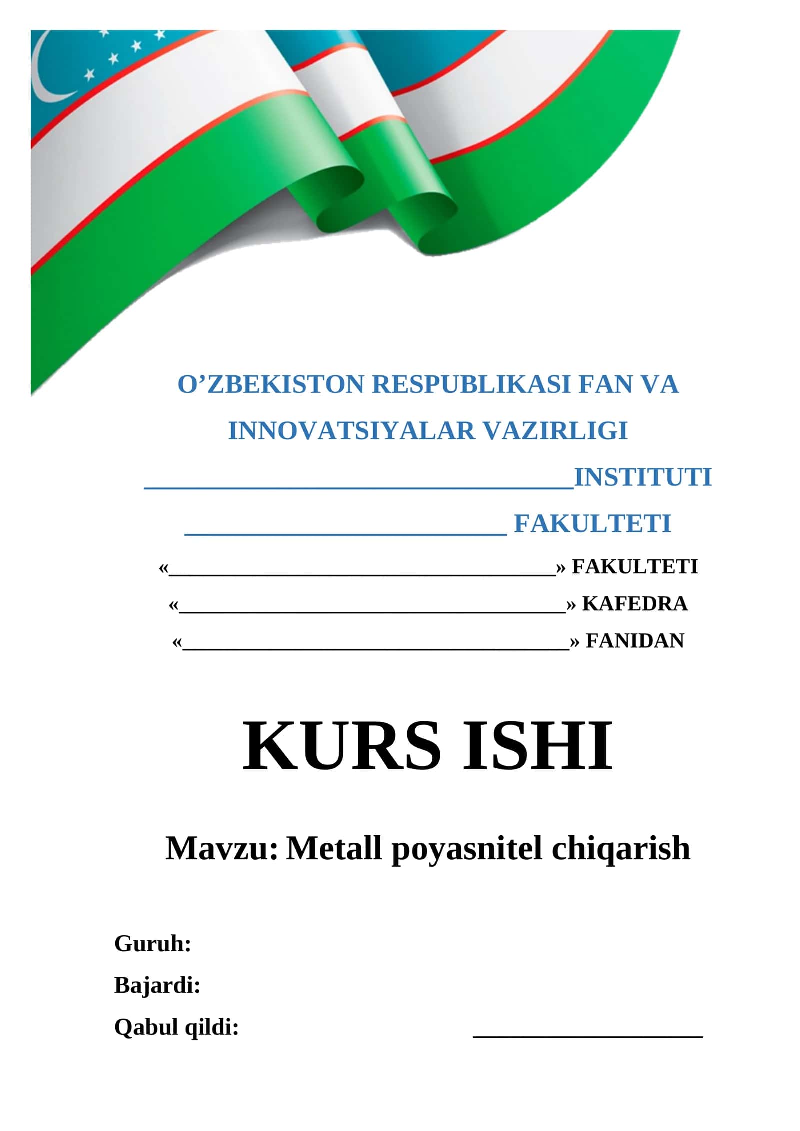 Metall poyasnitel chiqarish 1