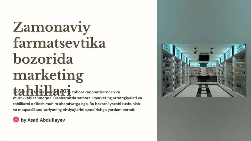 Zamonaviy farmatsevtika bozorida marketing tahlillari 1