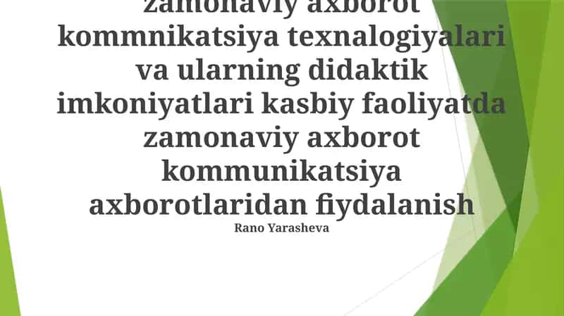 Axborot-kommunikatsiya texnologiyalari 1
