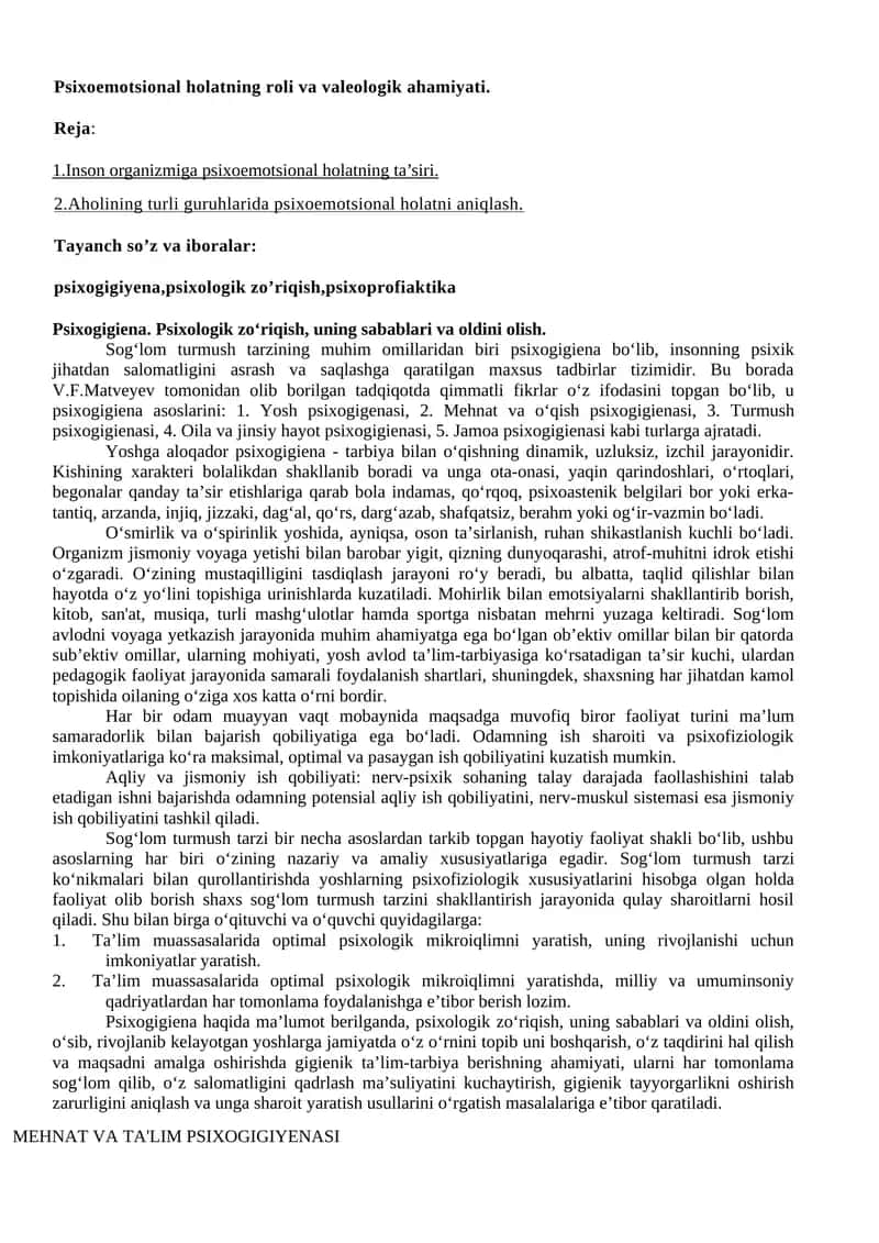 Psixoemotsional holatning roli va valeologik ahamiyati 1