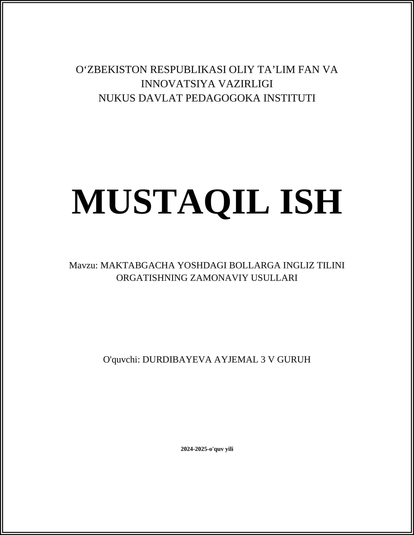 Erta Yoshdagi Bolalar Uchun Interaktiv O‘yinlar Orqali Ingliz Tilini O‘rganish 1