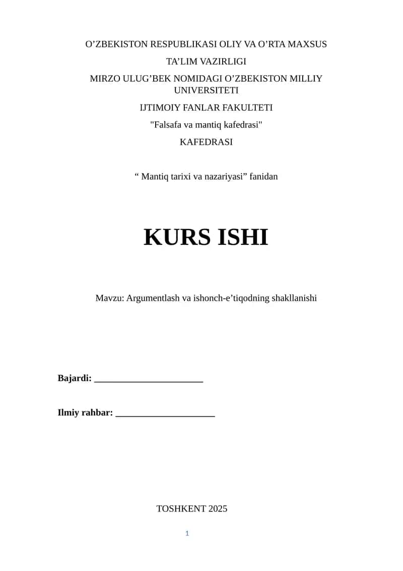Argumentlash va ishonch-e’tiqodning shakllanishi 1
