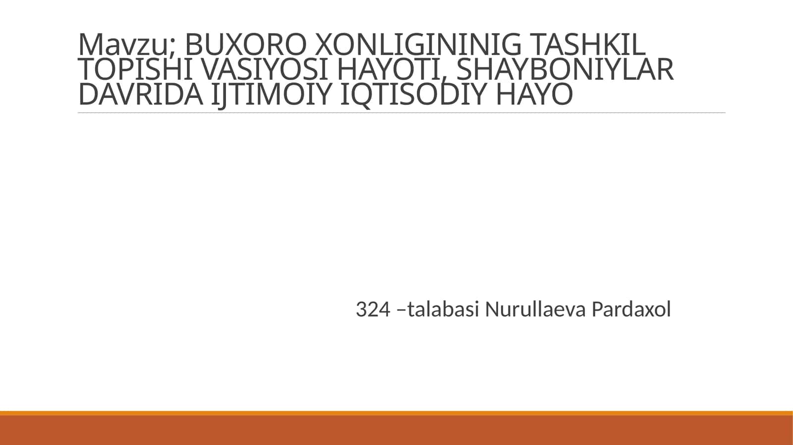 BUXORO XONLIGININIG TASHKIL TOPISHI VASIYOSI HAYOTI, SHAYBONIYLAR DAVRIDA IJTIMOIY IQTISODIY HAYO 1